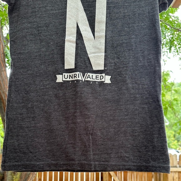 Adidas NWOT Nebraska Huskers Cornhuskers V Neck Short Sleeve Charcoal Tee - Picture 8 of 10